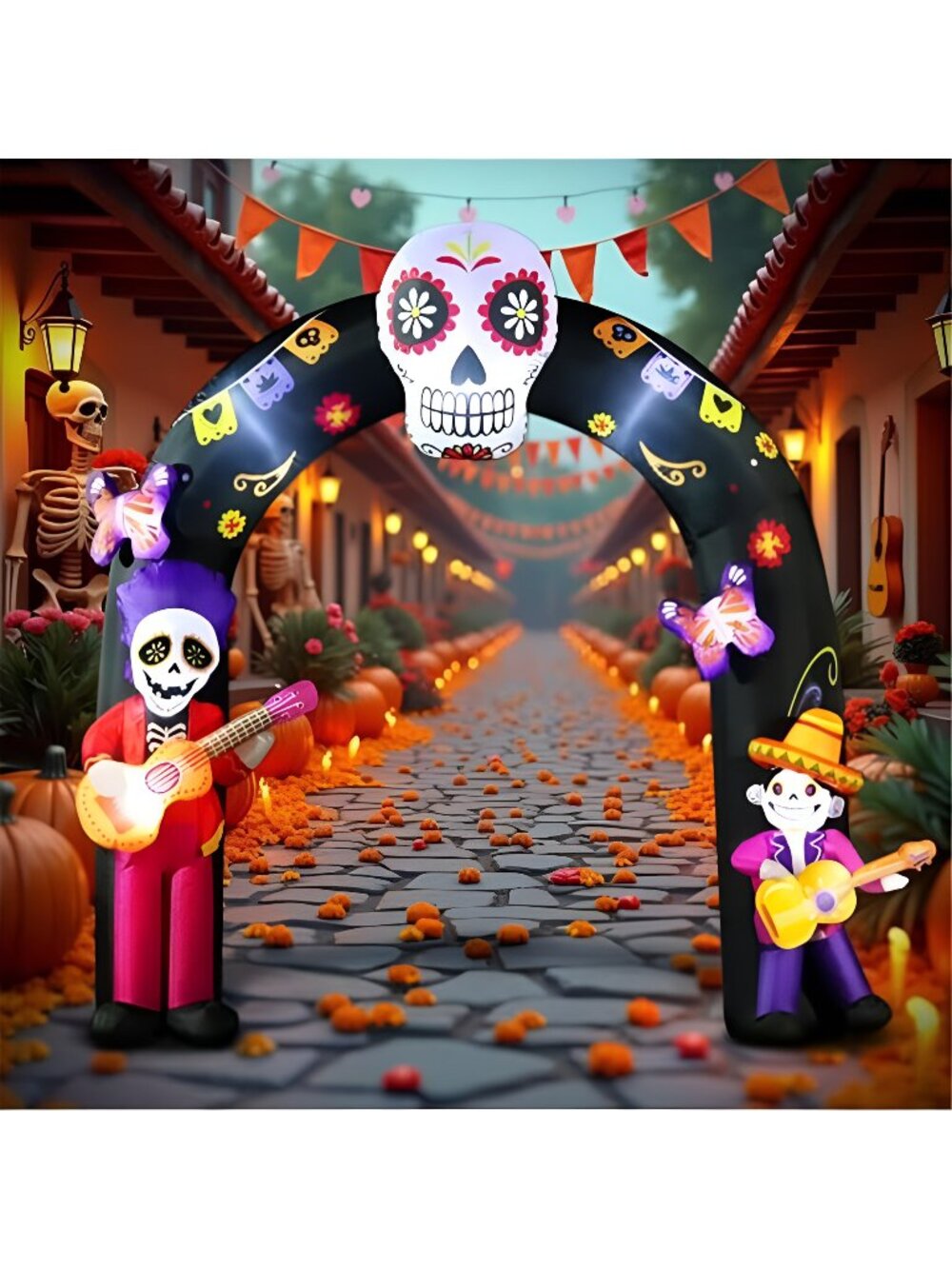 8FT Halloween Inflatable Blow Up Decorations Archway, Day of the Dead